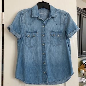 Denim short sleeve top